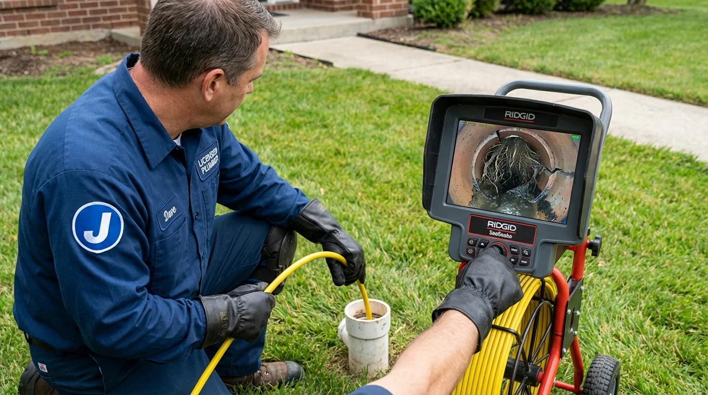 Sewer camera inspection being performed by Johns Plumbing LLC in Lovington